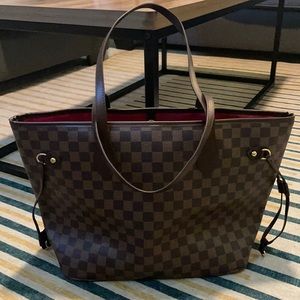 Daisy Rose Brown Checkered Tote Bag
